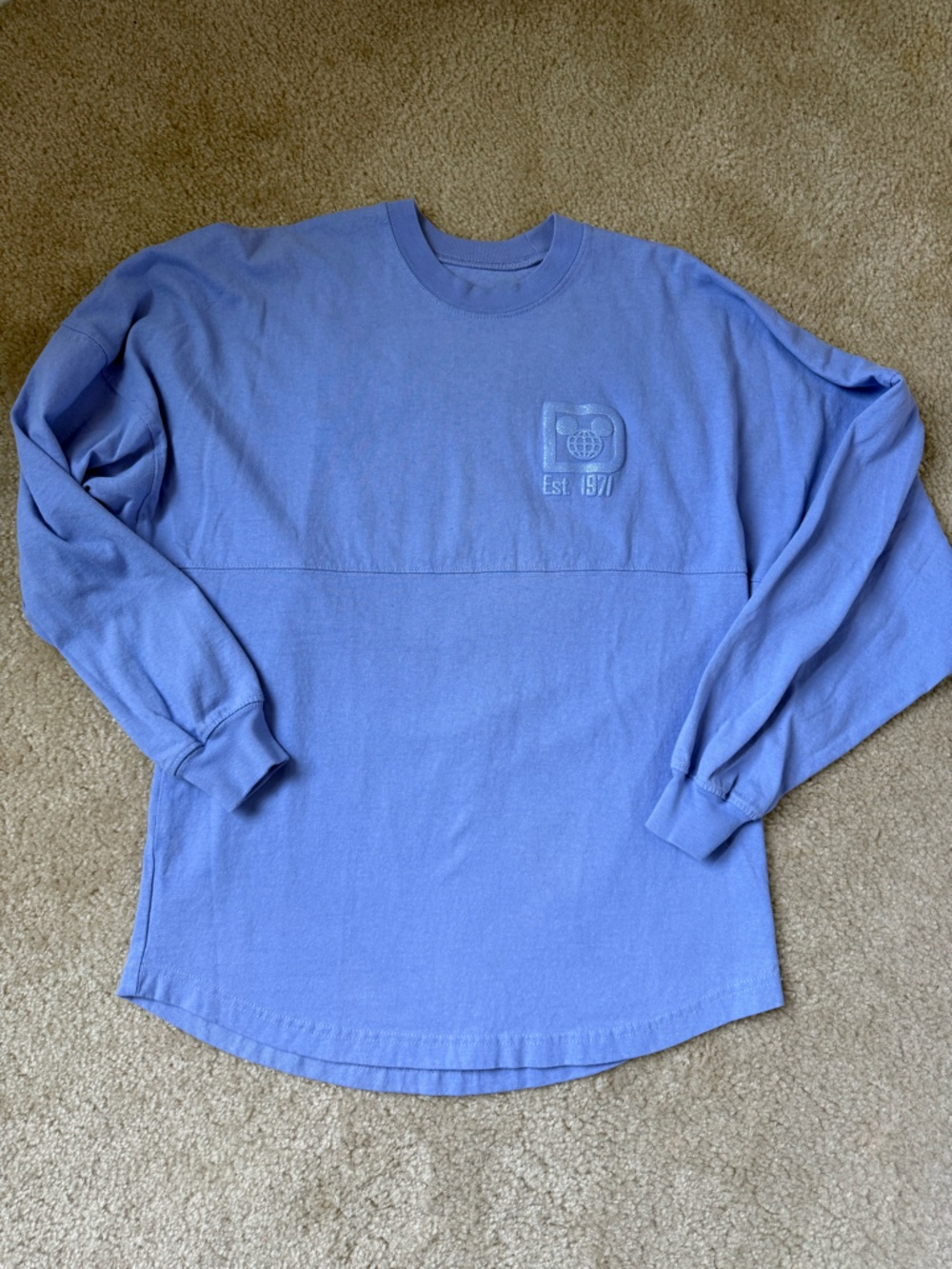 Disney Parks XS Lilac Spirit Jersey Walt Disney World Glitter Logos